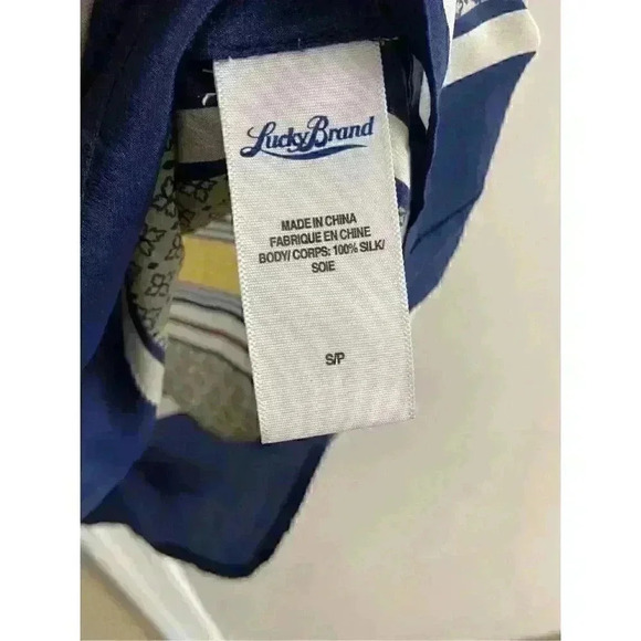 Lucky brand 𝅺100% Silk Color Block Shirt Sleeve Blouse, Small - Picture 6 of 6